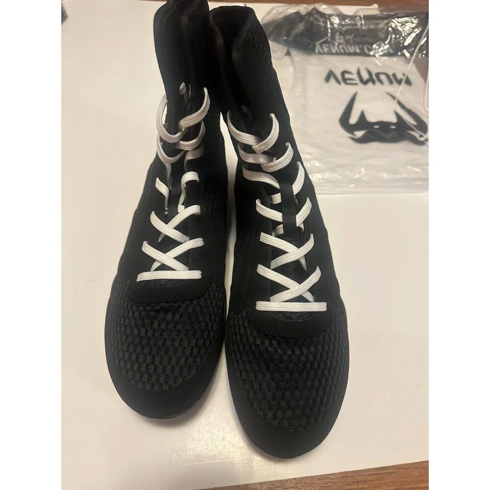 New Venum Contender Boxing Shoes High-Top #4958 Black Size US 11.5/ EU 41